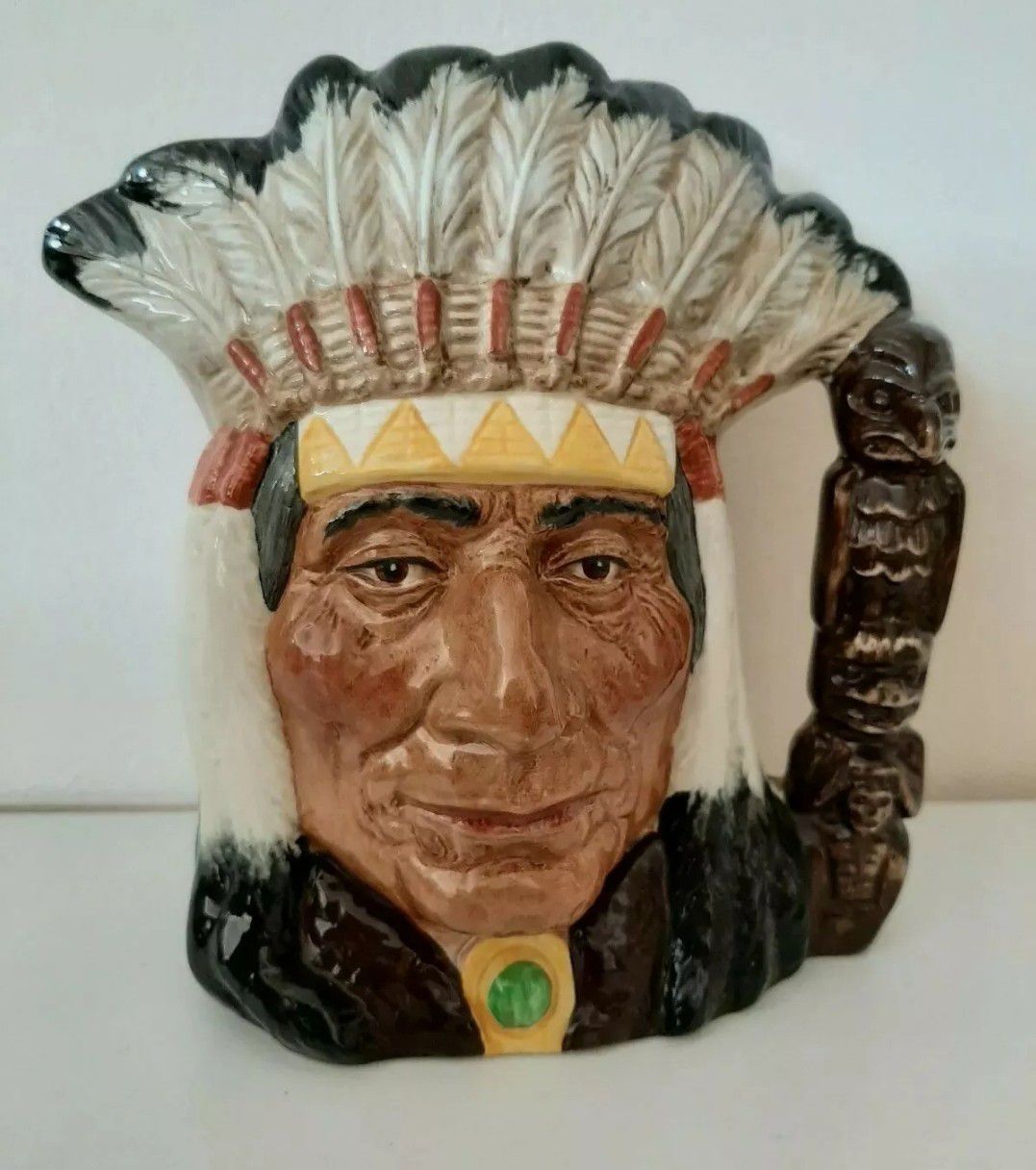 New! ROYAL DOULTON Lg Toby Mug Character North American Native Indian D6611 Jug