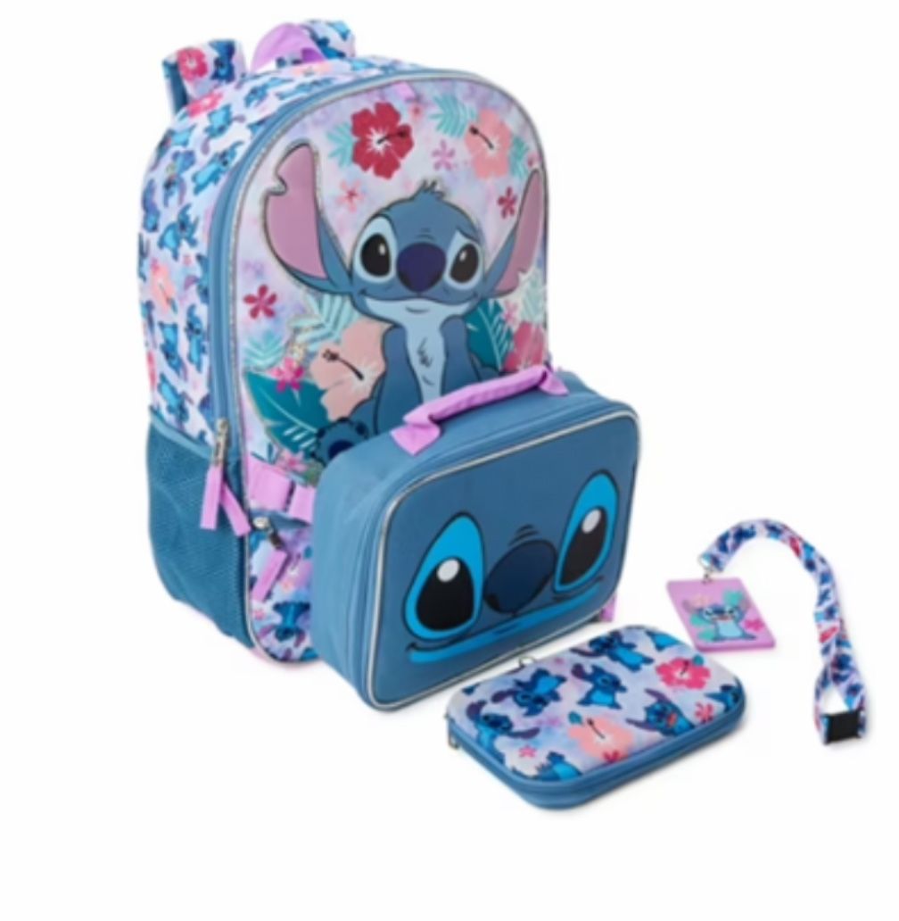 Disney Lilo And Stitch Back Pack. 4 Piece