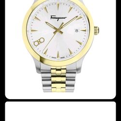 Salvatore Ferragamo Men's Ferragamo Duo Two Tone 40mm Bracelet Fashion Watch $1200 MSRP