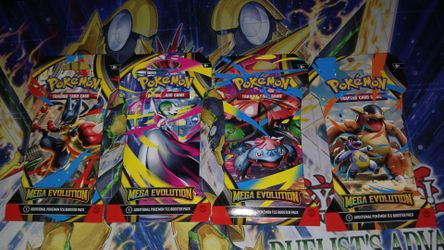 Pokemon Mega Evolution Sleeved Booster Pack Art Bundle [Set of 4] - ME01: Mega Evolution