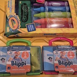 New Blippi Lunch Box Toys And Bath Set