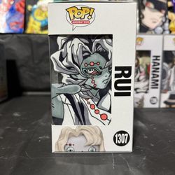 Demon Slayer Rui Funko Pop With Art Insert One Of One 1307 UV Reactive