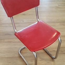 Make Up Your Own Price: 1950s Dining Chair Steel And Red Vinyl