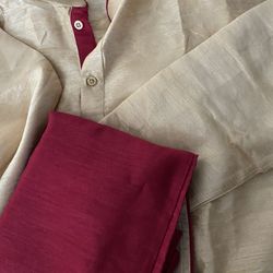 SKAVIJ Men’s Tunic Art Silk Kurta With Trouser