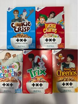Txt: Tomorrow By Together cereal boxes