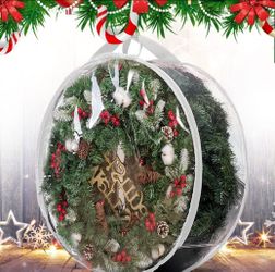 4 Pack Clear Xmas Wreath Storage Container