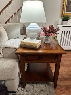 Stunning Antique Checkerboard Side Table