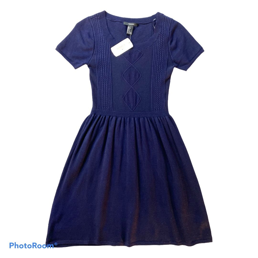 New Forever 21 Sweater Dress S Navy Blue