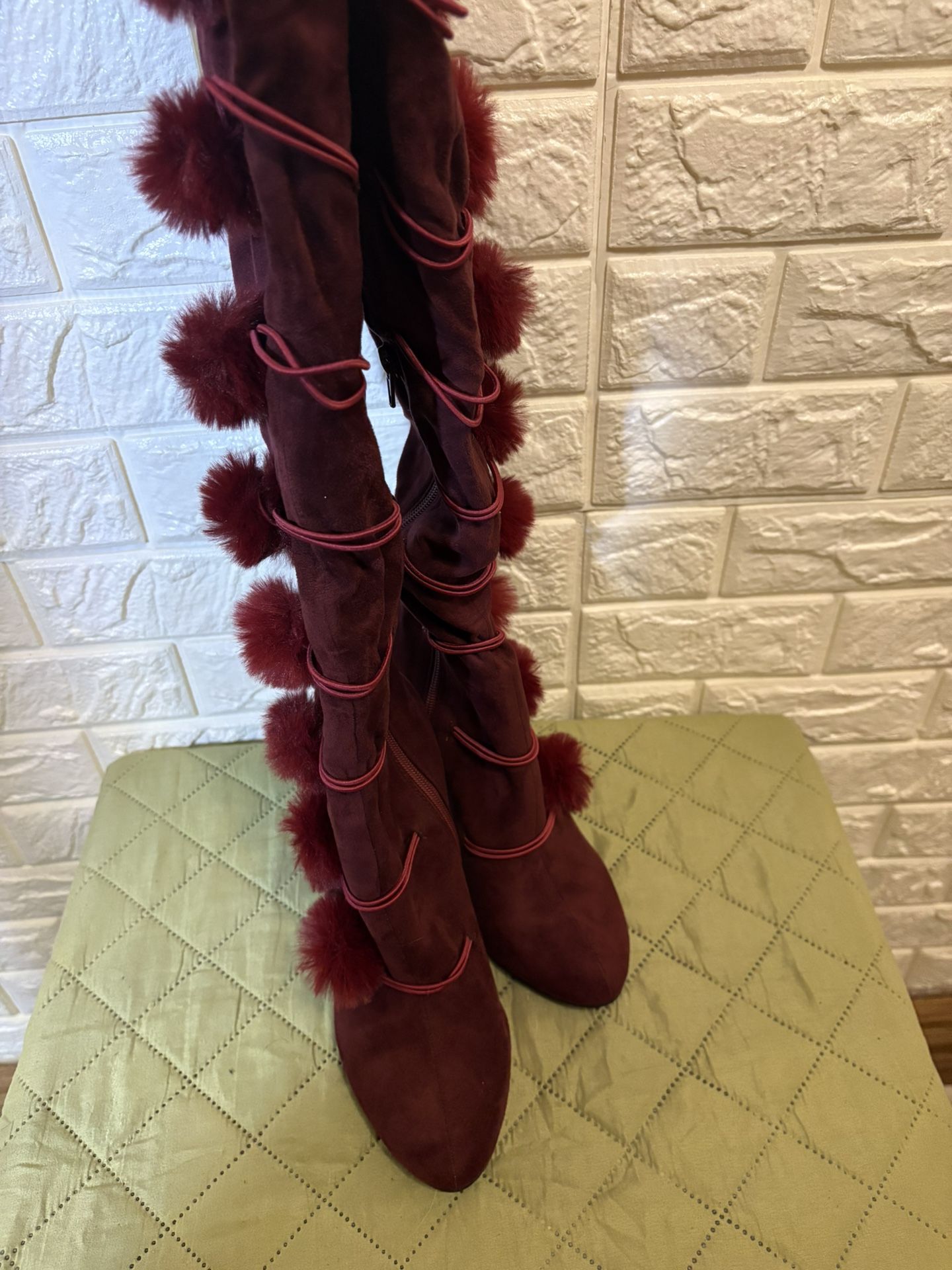 Thigh High Velvety Boots