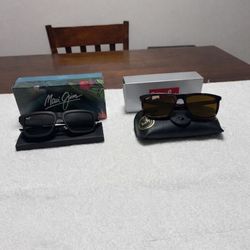 NEW Ray-Ban ORB2216 + Maui Jim MJ06355 Polarized – 2 Pairs w/ Cases – $180
