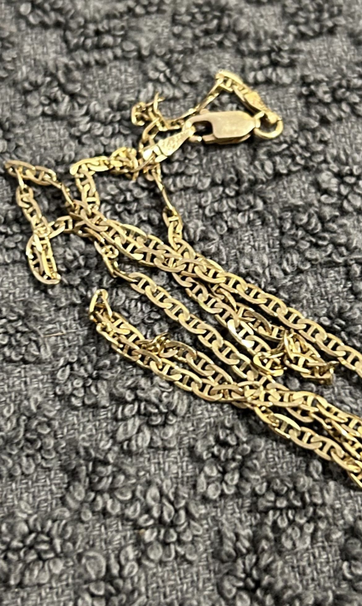 10k Yellow Gold Unisex Mariner Chain Necklace. $400