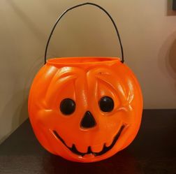 Vintage Halloween General Foam Blow Mold JOL Candy Pail Retro