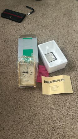 Benchmark Clock Co. Quartz Desk Mantel Clock Gold Tone Roman Numeral NIB