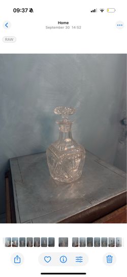 Vintage Heavy Crystal Cut Decanter With Stopper