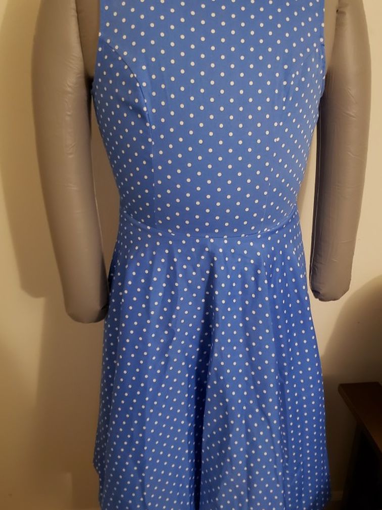 Women's Anni CoCo Light Blue Polka Dot Dress