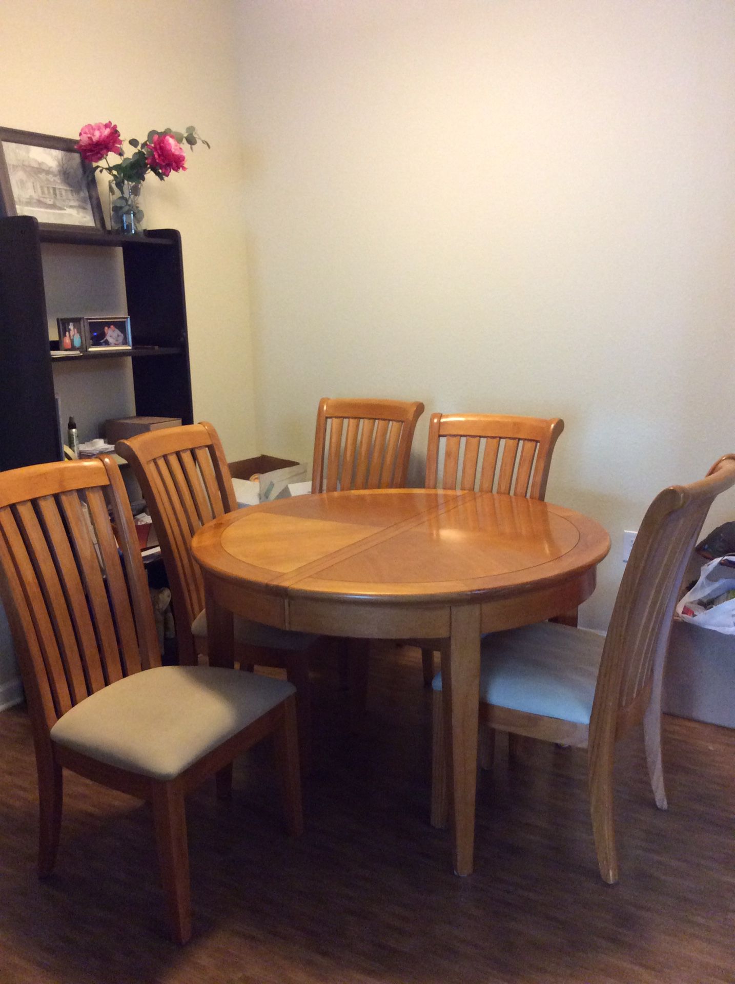 MUST SELL! Solid all wood dining room table - 6 chairs available