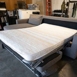 Free Delivery! Gray Sectional Couch Sofa Chaise Foot Rest Ottoman pull out bed futon mattress West Elm