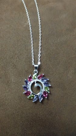 Sterling silver peacock pendant