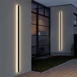 2 Pack，70.8inch Outdoor Wall Light, 3000k/4500k/6000k 3 Color Change Black Exterior Light Fixtures Wall Mount, Ip65 Waterproof Modern Porch Lights Wal