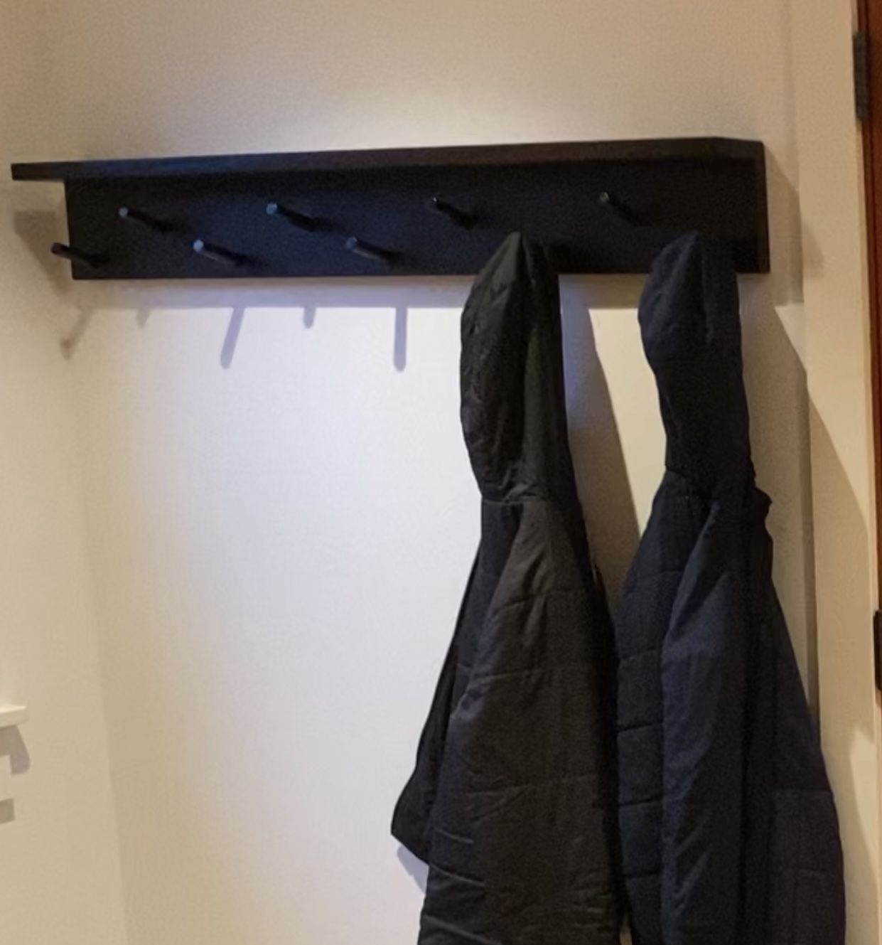 Crate & Barrel Wood Coat Rack And Shelf