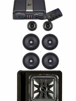 NEW BASS PACKAGE KICKER AUDIO WITH MIDRANGE SPEAKERS ORION AND BULLET TWEETERS INSTALLED