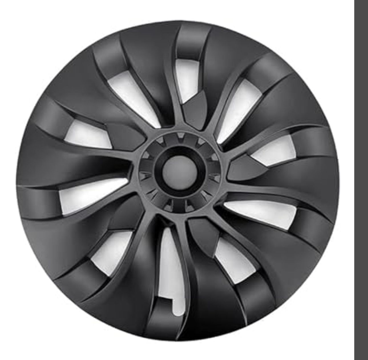 4PCS Tesla Model 3 Hubcaps - 18 Inch Matte Black Uber Turbine Style Wheel Cover Hub Cap Compatible with 2017-2023 Model 3