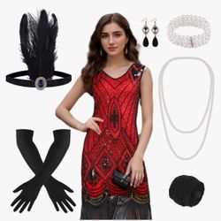 1920 Gatsby Costume Set For Women . Size M- New