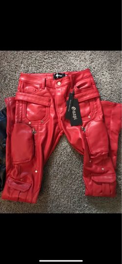 Guapi red leather pants deadstock Sz 32