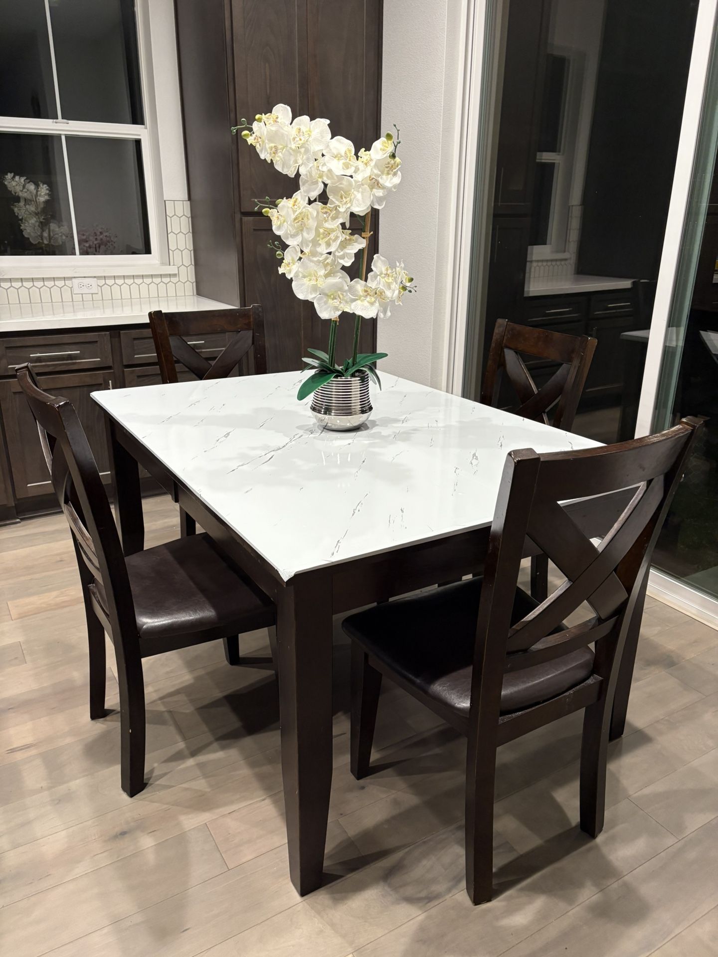 5-Piece Solid Wood Dining Table and Chair Set in Good Condition