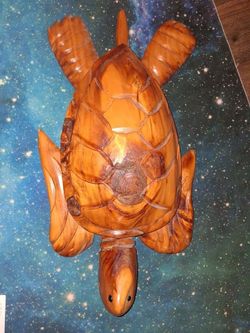 Large driftwood sea turtle