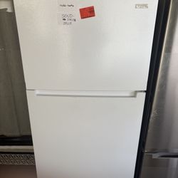 (2025)Vissani 18.8 Cu White Fridge Top Freezer Scratch Dent Special 