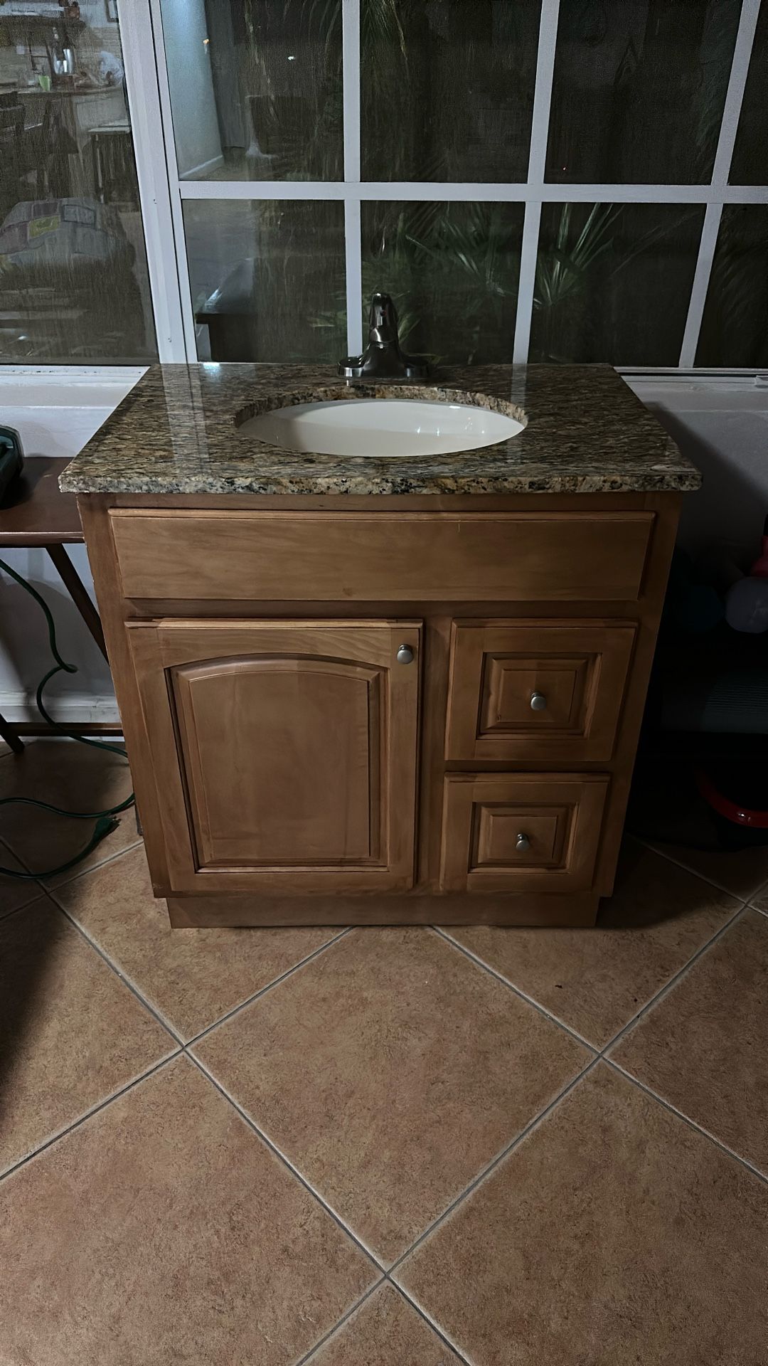 Granite top bathroom vanity