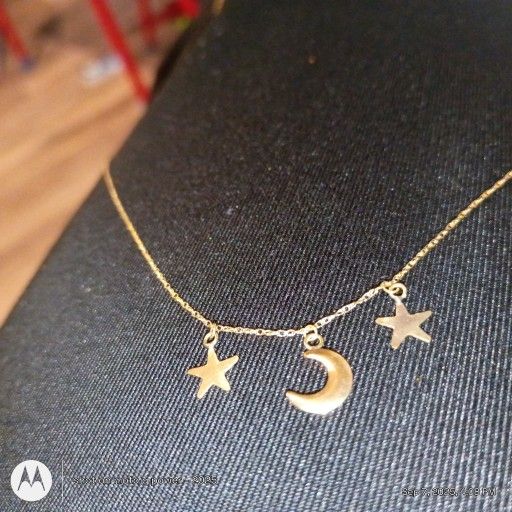 10k Moon And Star Necklace