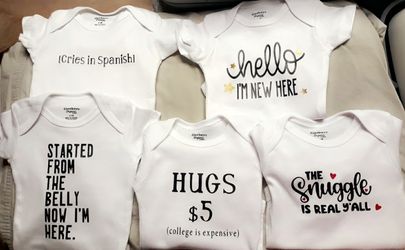 Custom made baby onesies/shirts