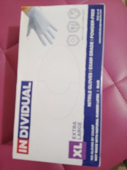 Individual Nitrile Gloves XL Exam Grade Powder-Free