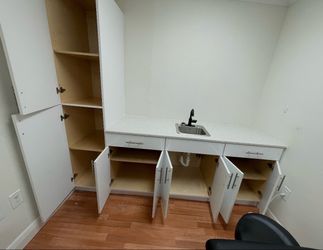 Cabinets with counter top and sink