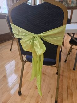 232 Apple Green Satin Chair Sashes (LOT)