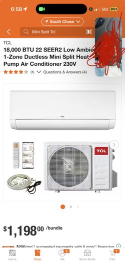 TCL mini split heat and air conditioner