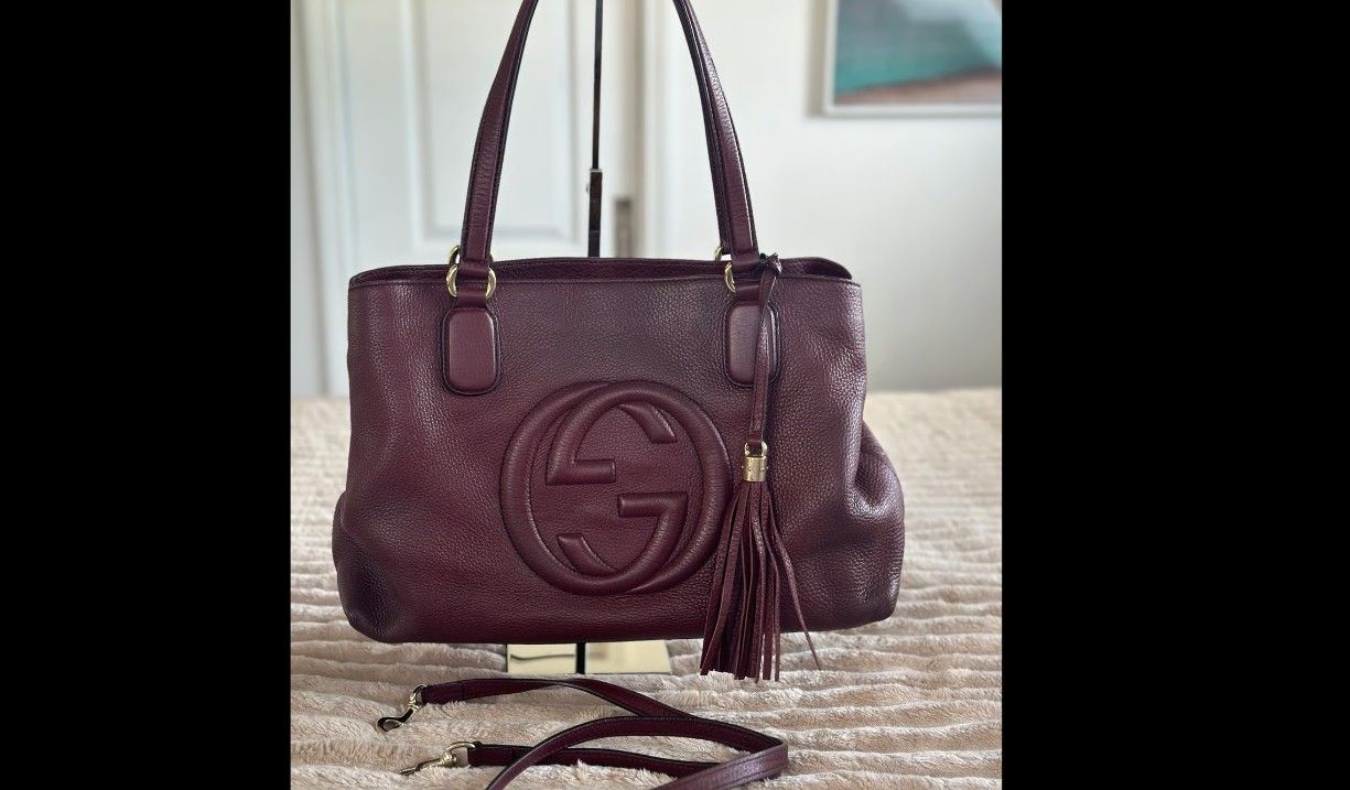soho burgundy leather bag