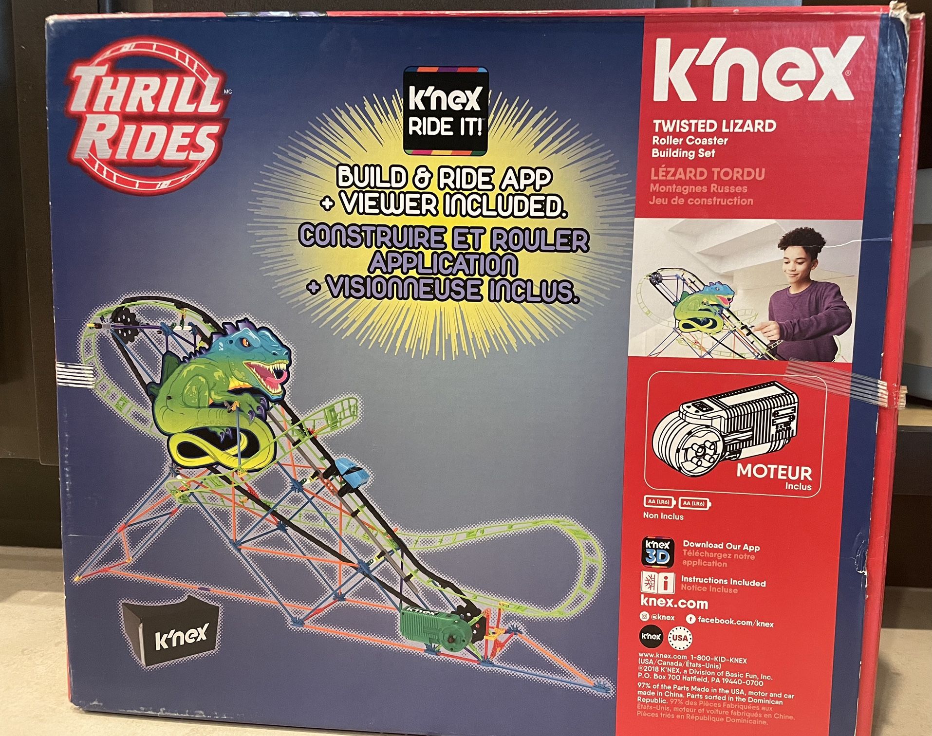 K NEX Thrill Rides Twisted Lizard Roller Coaster Building Set