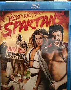 This is a Meet the Spartans Blu-ray disc titled the "Unrated Pit-of-Death Edition".