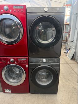 samsung black front load washer and gas dryer set