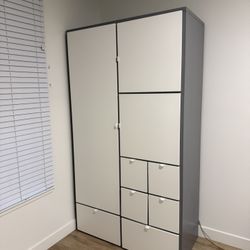Large IKEA Storage Cabinet 2, White/Gray - MUST GO