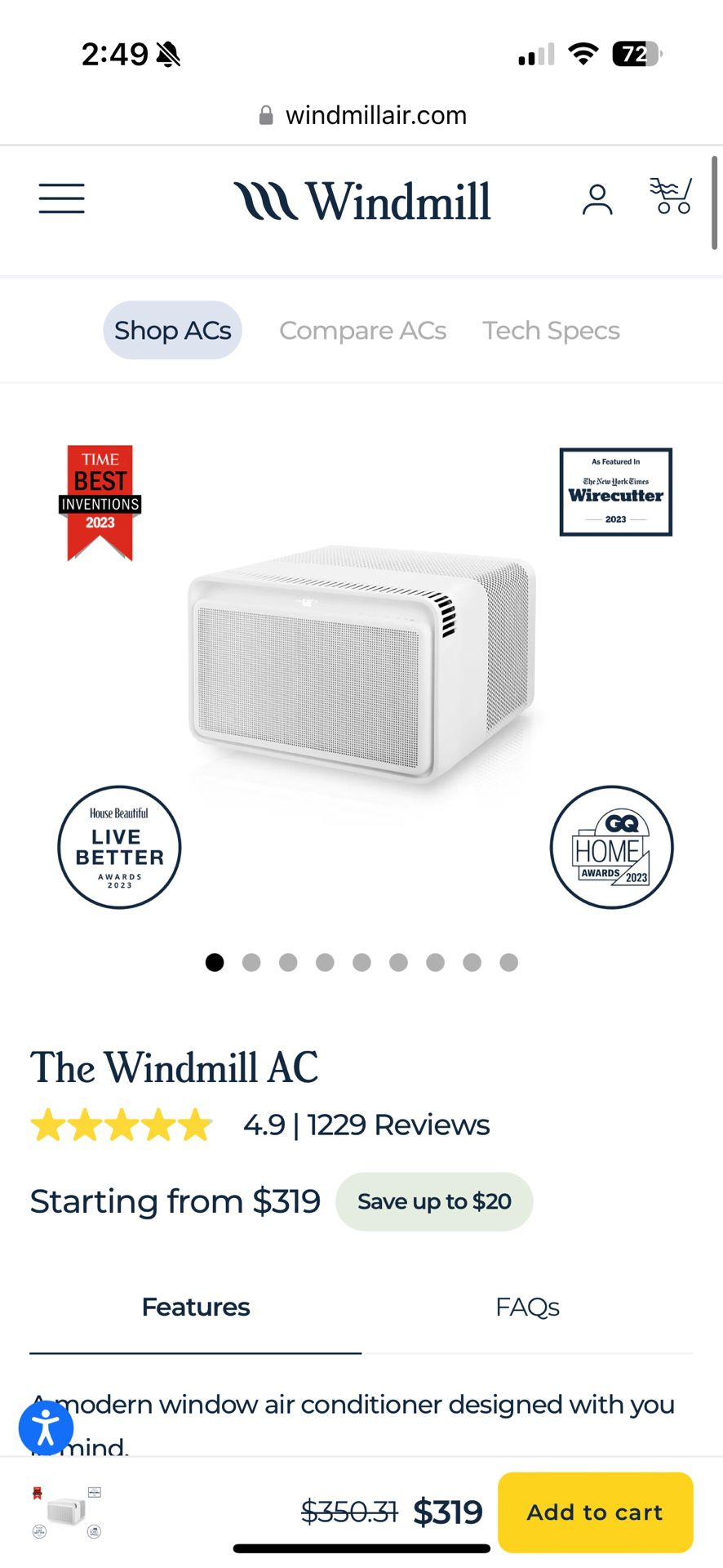 Windmill A/C Unit & Extra Carbon Filters 