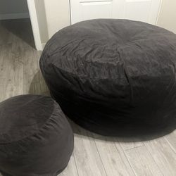 5’ Ultimatesack Bean Bag Chair And stool