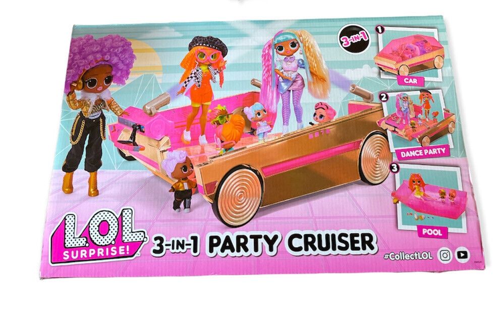 LOL Doll party Cruiser Car 3 In 1 Pool Dance Party 