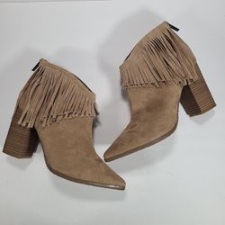 Kenneth Cole Reaction Pull Ashore Fringe Ankle Boots Women's Size 10