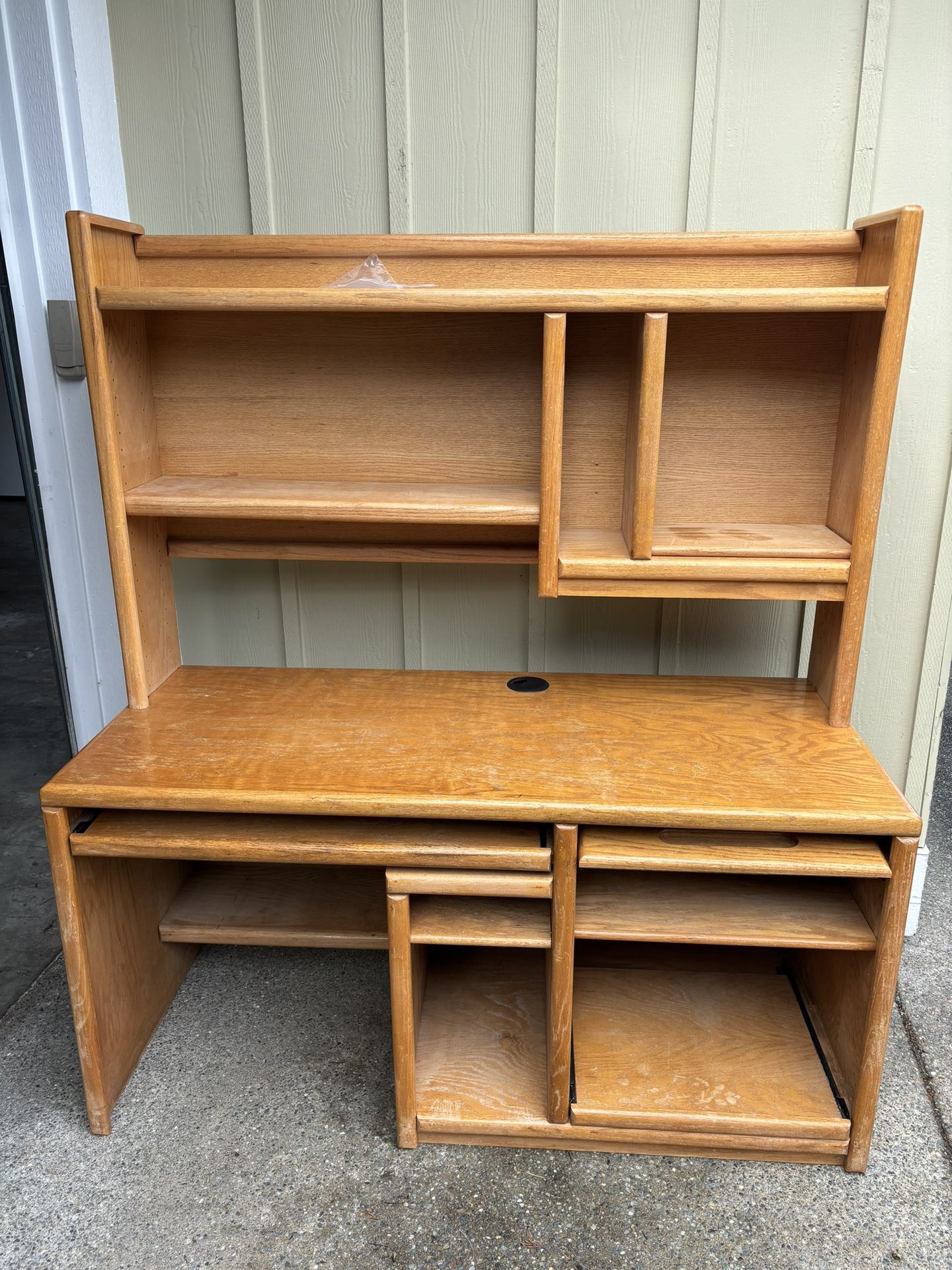 Oak Desk With Hutch Storage