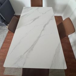 Dining Marble Table and 6 Chairs 