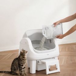 🐱✨ Stainless Steel Cat Litter Box – NO Smell, NO Mess, Easy Clean – Large Size 